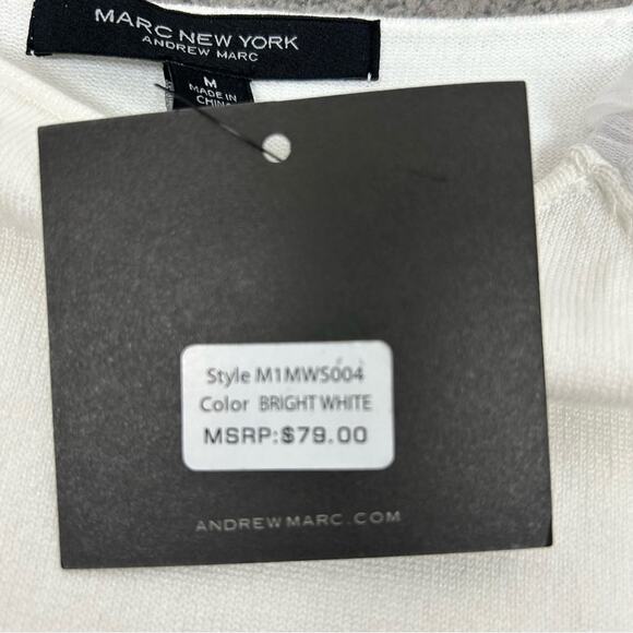 🆕 Marc NY Top Womens Size M White Knit w Tulle Pouf Ruffle Sleeves Romantic NWT - Picture 7 of 11
